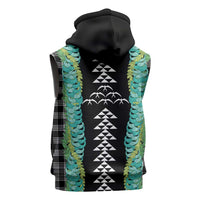 Black Palaka Hawaii Iwa Bird Sleeveless Hoodie Hawaiian Kakau Jade Vine Lei LT14 - Polynesian Pride