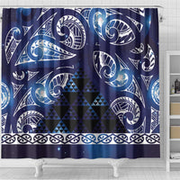 Matariki New Zealand Shower Curtain NZ Niho Taniwha Maori New Year Blue Galaxy