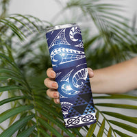 Matariki New Zealand Skinny Tumbler NZ Niho Taniwha Maori New Year Blue Galaxy LT14 - Polynesian Pride