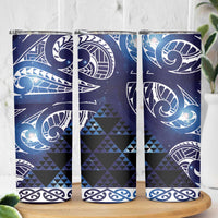 Matariki New Zealand Skinny Tumbler NZ Niho Taniwha Maori New Year Blue Galaxy LT14 - Polynesian Pride