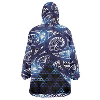 Matariki New Zealand Wearable Blanket Hoodie NZ Niho Taniwha Maori New Year Blue Galaxy LT14 - Polynesian Pride