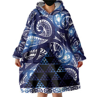 Matariki New Zealand Wearable Blanket Hoodie NZ Niho Taniwha Maori New Year Blue Galaxy LT14 - Polynesian Pride