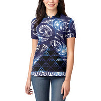 Matariki New Zealand Women Polo Shirt NZ Niho Taniwha Maori New Year Blue Galaxy LT14 - Polynesian Pride