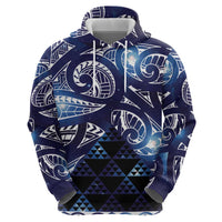 Matariki New Zealand Zip Hoodie NZ Niho Taniwha Maori New Year Blue Galaxy LT14 - Polynesian Pride