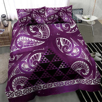 Matariki New Zealand Bedding Set NZ Niho Taniwha Maori New Year Purple Galaxy