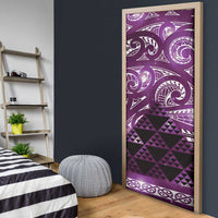 Matariki New Zealand Door Cover NZ Niho Taniwha Maori New Year Purple Galaxy LT14 - Polynesian Pride
