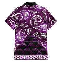 Matariki New Zealand Family Matching Short Sleeve Bodycon Dress and Hawaiian Shirt NZ Niho Taniwha Maori New Year Purple Galaxy LT14 - Polynesian Pride