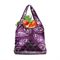 Matariki New Zealand Grocery Bag NZ Niho Taniwha Maori New Year Purple Galaxy LT14 1-pack One Size Purple - Polynesian Pride