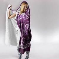 Matariki New Zealand Hooded Blanket NZ Niho Taniwha Maori New Year Purple Galaxy LT14 - Polynesian Pride