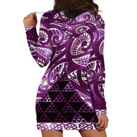 Matariki New Zealand Hoodie Dress NZ Niho Taniwha Maori New Year Purple Galaxy LT14 - Polynesian Pride