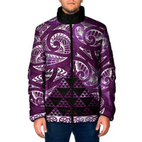 Matariki New Zealand Padded Jacket NZ Niho Taniwha Maori New Year Purple Galaxy