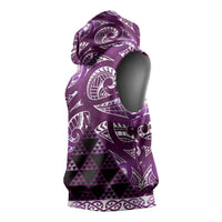 Matariki New Zealand Sleeveless Hoodie NZ Niho Taniwha Maori New Year Purple Galaxy LT14 - Polynesian Pride