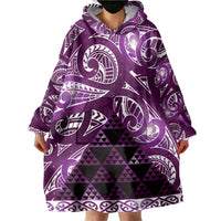 Matariki New Zealand Wearable Blanket Hoodie NZ Niho Taniwha Maori New Year Purple Galaxy LT14 - Polynesian Pride