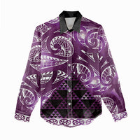 Matariki New Zealand Women Casual Shirt NZ Niho Taniwha Maori New Year Purple Galaxy LT14 - Polynesian Pride