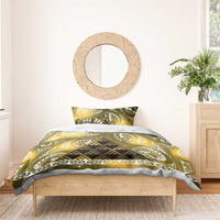 Matariki New Zealand Bedding Set NZ Niho Taniwha Maori New Year Yellow Galaxy
