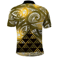 Matariki New Zealand Polo Shirt NZ Niho Taniwha Maori New Year Yellow Galaxy LT14 - Polynesian Pride