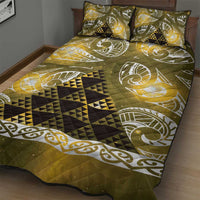 Matariki New Zealand Quilt Bed Set NZ Niho Taniwha Maori New Year Yellow Galaxy