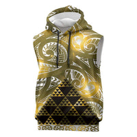 Matariki New Zealand Sleeveless Hoodie NZ Niho Taniwha Maori New Year Yellow Galaxy LT14 Yellow - Polynesian Pride