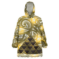Matariki New Zealand Wearable Blanket Hoodie NZ Niho Taniwha Maori New Year Yellow Galaxy LT14 One Size Yellow - Polynesian Pride