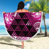 Matariki New Zealand Beach Blanket NZ Niho Taniwha Maori New Year Pink Galaxy