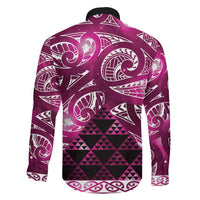 Matariki New Zealand Family Matching Tank Maxi Dress and Hawaiian Shirt NZ Niho Taniwha Maori New Year Pink Galaxy LT14 - Polynesian Pride