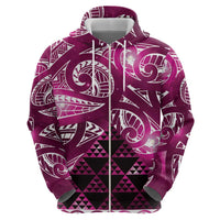 Matariki New Zealand Hoodie NZ Niho Taniwha Maori New Year Pink Galaxy LT14 - Polynesian Pride