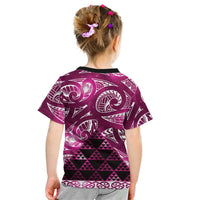 Matariki New Zealand Kid T Shirt NZ Niho Taniwha Maori New Year Pink Galaxy LT14 - Polynesian Pride