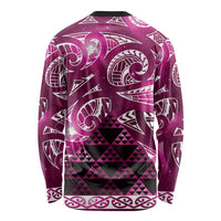 Matariki New Zealand Long Sleeve Shirt NZ Niho Taniwha Maori New Year Pink Galaxy LT14 - Polynesian Pride