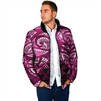 Matariki New Zealand Padded Jacket NZ Niho Taniwha Maori New Year Pink Galaxy