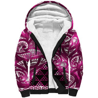 Matariki New Zealand Sherpa Hoodie NZ Niho Taniwha Maori New Year Pink Galaxy LT14 Unisex Pink - Polynesian Pride