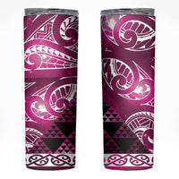 Matariki New Zealand Skinny Tumbler NZ Niho Taniwha Maori New Year Pink Galaxy LT14 Pink - Polynesian Pride