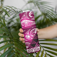 Matariki New Zealand Skinny Tumbler NZ Niho Taniwha Maori New Year Pink Galaxy LT14 - Polynesian Pride