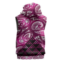 Matariki New Zealand Sleeveless Hoodie NZ Niho Taniwha Maori New Year Pink Galaxy LT14 - Polynesian Pride