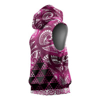 Matariki New Zealand Sleeveless Hoodie NZ Niho Taniwha Maori New Year Pink Galaxy LT14 - Polynesian Pride