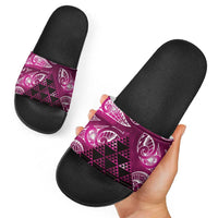 Matariki New Zealand Slide Sandals NZ Niho Taniwha Maori New Year Pink Galaxy