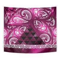 Matariki New Zealand Tapestry NZ Niho Taniwha Maori New Year Pink Galaxy