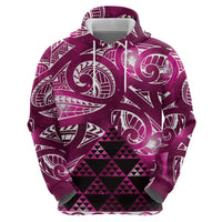 Matariki New Zealand Zip Hoodie NZ Niho Taniwha Maori New Year Pink Galaxy LT14 - Polynesian Pride