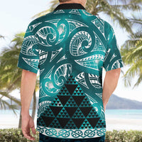 Matariki New Zealand Hawaiian Shirt NZ Niho Taniwha Maori New Year Cyan Galaxy LT14 - Polynesian Pride