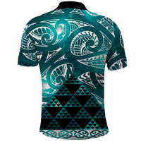 Matariki New Zealand Polo Shirt NZ Niho Taniwha Maori New Year Cyan Galaxy LT14 - Polynesian Pride