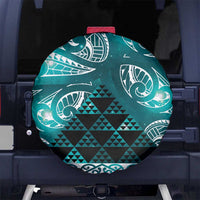 Matariki New Zealand Spare Tire Cover NZ Niho Taniwha Maori New Year Cyan Galaxy LT14 No hole Cyan - Polynesian Pride