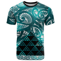 Matariki New Zealand T Shirt NZ Niho Taniwha Maori New Year Cyan Galaxy LT14 Cyan - Polynesian Pride