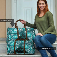 Matariki New Zealand Travel Bag NZ Niho Taniwha Maori New Year Cyan Galaxy LT14 - Polynesian Pride