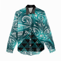 Matariki New Zealand Women Casual Shirt NZ Niho Taniwha Maori New Year Cyan Galaxy LT14 - Polynesian Pride