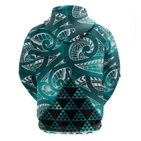 Matariki New Zealand Zip Hoodie NZ Niho Taniwha Maori New Year Cyan Galaxy LT14 - Polynesian Pride