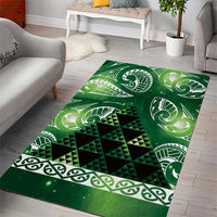 Matariki New Zealand Area Rug NZ Niho Taniwha Maori New Year Green Galaxy