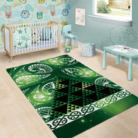 Matariki New Zealand Area Rug NZ Niho Taniwha Maori New Year Green Galaxy