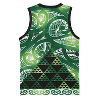 Matariki New Zealand Basketball Jersey NZ Niho Taniwha Maori New Year Green Galaxy LT14 - Polynesian Pride
