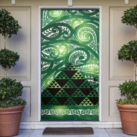 Matariki New Zealand Door Cover NZ Niho Taniwha Maori New Year Green Galaxy LT14 Green - Polynesian Pride