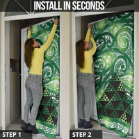 Matariki New Zealand Door Cover NZ Niho Taniwha Maori New Year Green Galaxy LT14 - Polynesian Pride