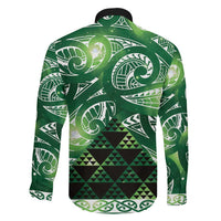 Matariki New Zealand Family Matching Tank Maxi Dress and Hawaiian Shirt NZ Niho Taniwha Maori New Year Green Galaxy LT14 - Polynesian Pride